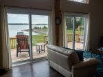Sliding doors from the living room take you to the deck 